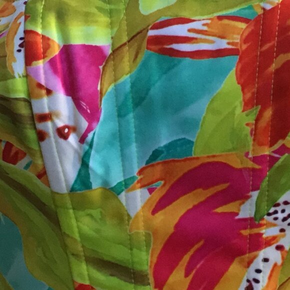 GUESS Vibrant Multicolor Printed Corset Crop Top Bustier Zip Back \Lined S - Picture 7 of 9